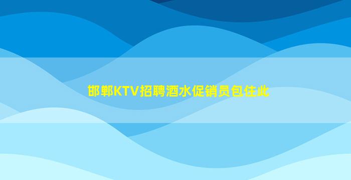 邯郸KTV招聘酒水促销员包住此
